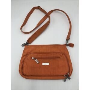 Baggallini Small Crossbody Orange Purse Nylon Travel Bag Purse
